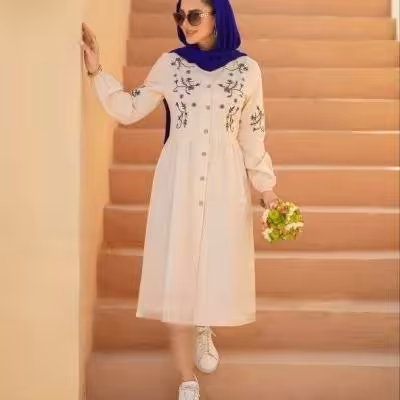 پیراهن گلدوزی شانتون مدل باران