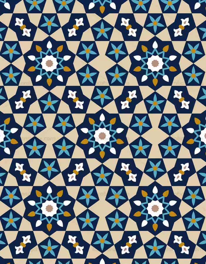 وکتور طرح کاشی کاری اسلامی شماره 95 - گرافیک با طعم تربچه