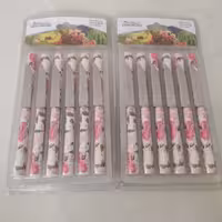 چاقو میوه خوری بسته 12 تایی مارک ماربلا (Marbella) طرح سرامیکی جنس عالی طرح گل رز.کارد میوه خوری