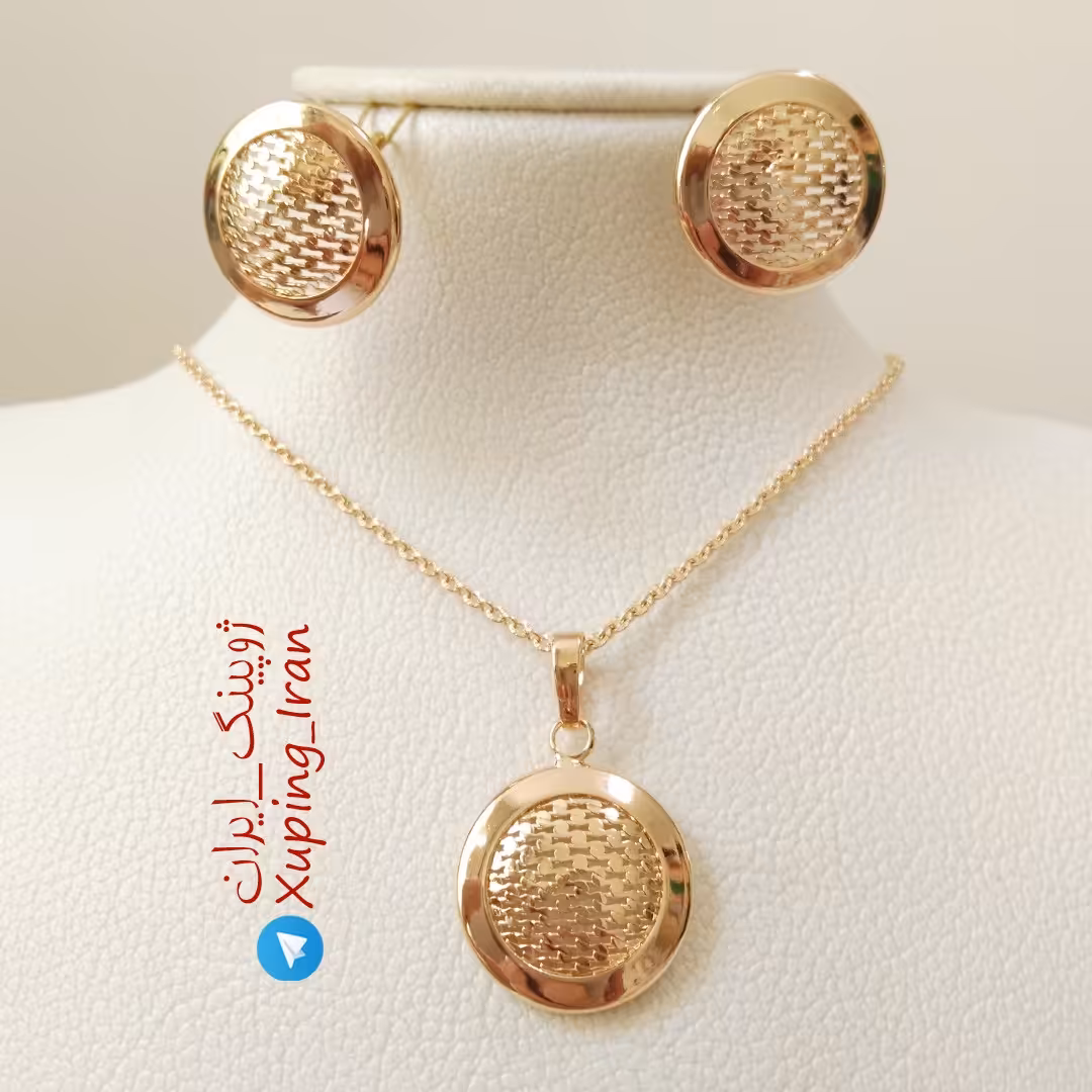 نیم ست ژوپینگ دایره توری طرح طلا Xuping بدون زنجیر نیمست طلایی گرد