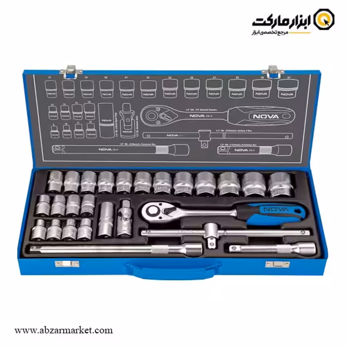 جعبه بکس نووا 26 پارچه 1/2 اینچ مدل 6681