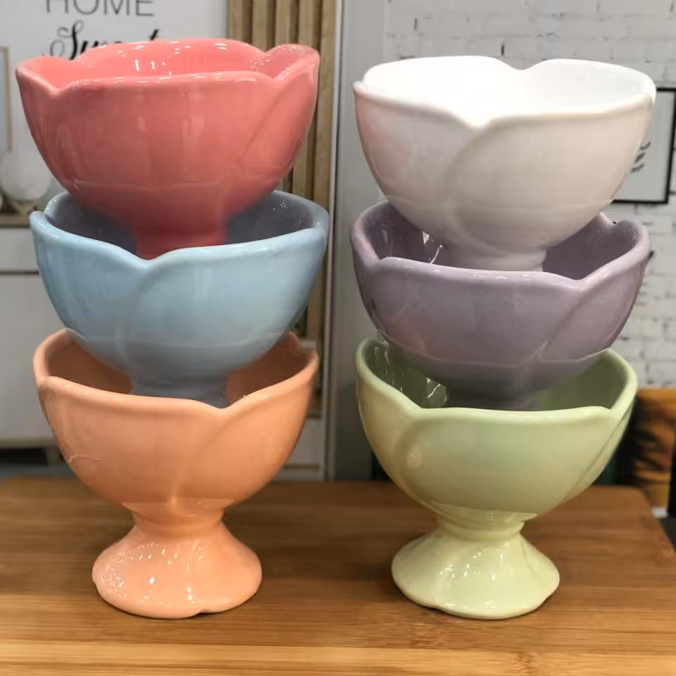 ست شش تایی بستنی خوری سرامیکی لاله با ارسال رایگان