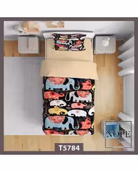 سرویس لحاف روتختی کودک یک نفره 5 تکه نوپه هوم Nopehome طرح فیل کد T5784