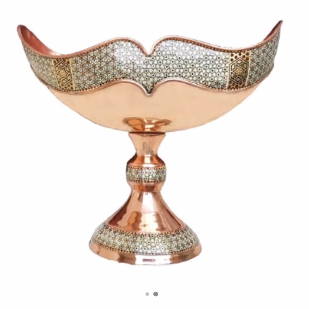 کشکول مس و خاتم  25 سانتی 