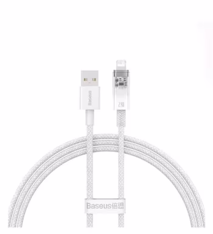 کابل شارژ فست یو اس بی به لایتنینگ باسئوس مدل Explorer Series Fast Charging Cable With Smart Temperature Control 2.4A طول 1 متر
