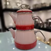 ست کتری قوری ترک tasev رنگ صورتی  سایه دار  پر رنگ