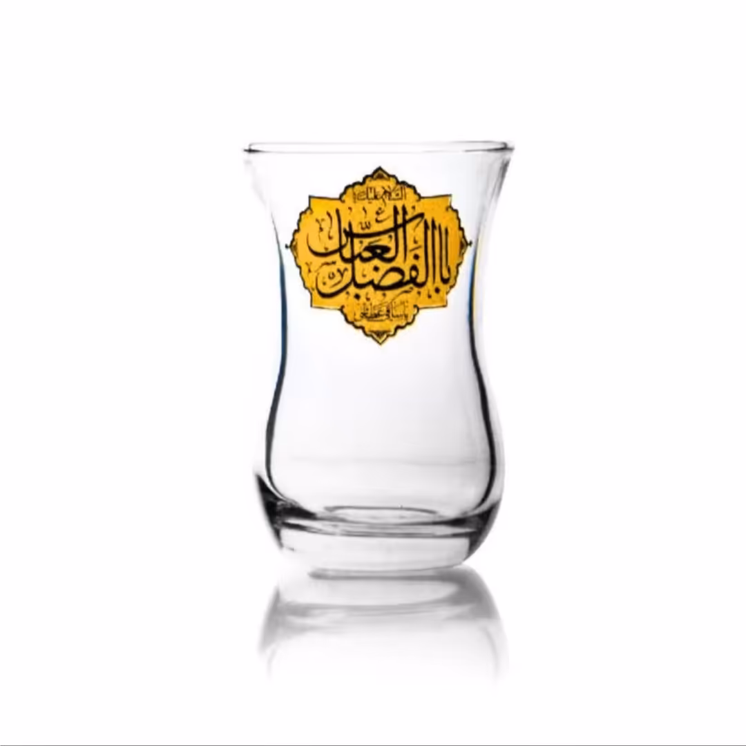 استکان کمر باریک با طرح یا اباالفضل العباس ع-6تایی