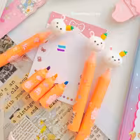 هایلایتر سه تایی  خرگوش میوه ای رنگ نارنجی هر هایلایتر شامل سه رنگ مجزا