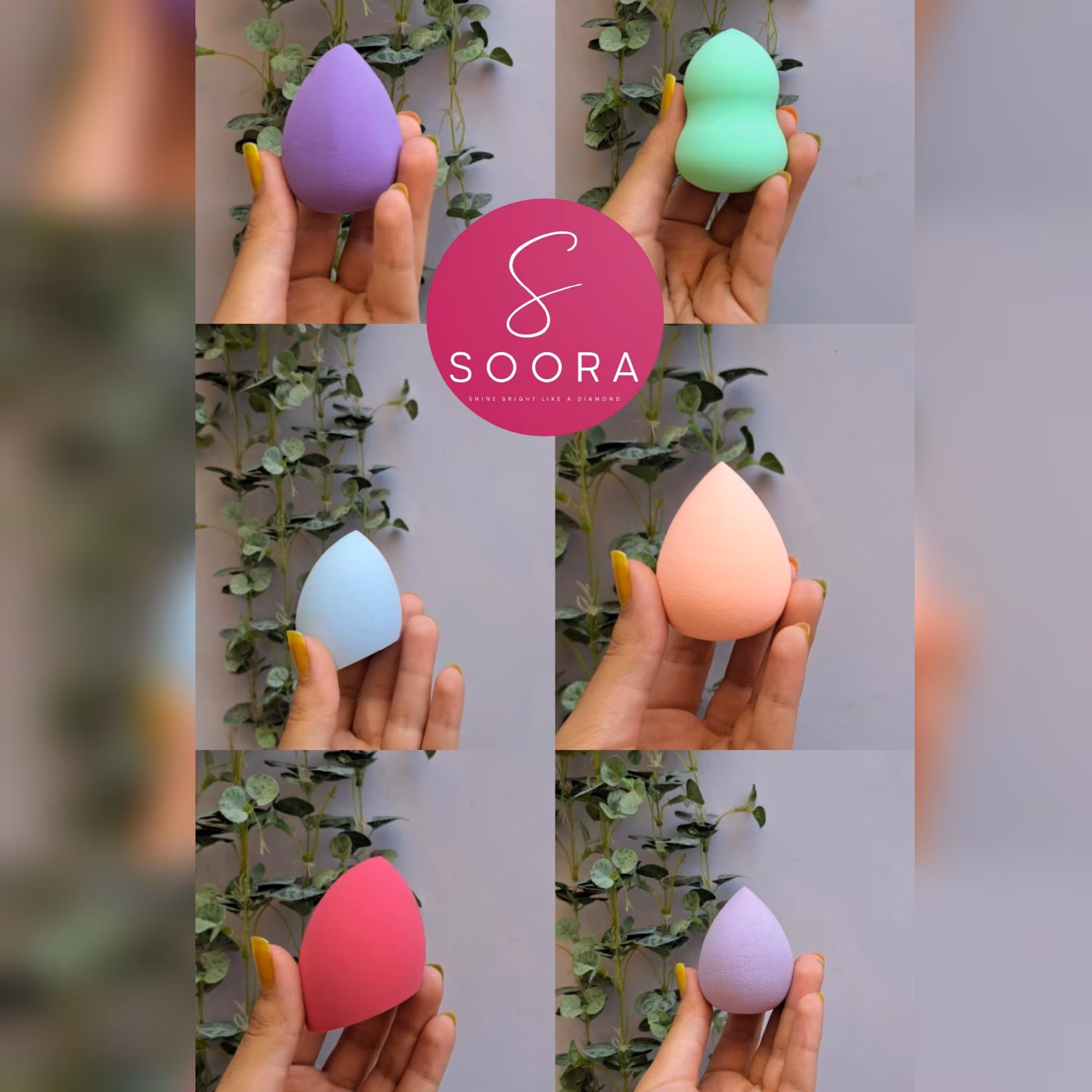 بیوتی بلندر  پد آرایشی تخم مرغی اسفنج آرایشی در 6 طرح و رنگ مختلف