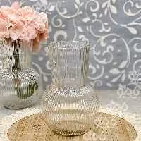 گلدان شیشه ای بلور .روژان