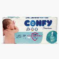 پوشک نوزاد NB سایز 1 بسته 40 عددی کانفی Confy