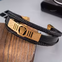 دستبند چرمی 2 دور برند Rolex