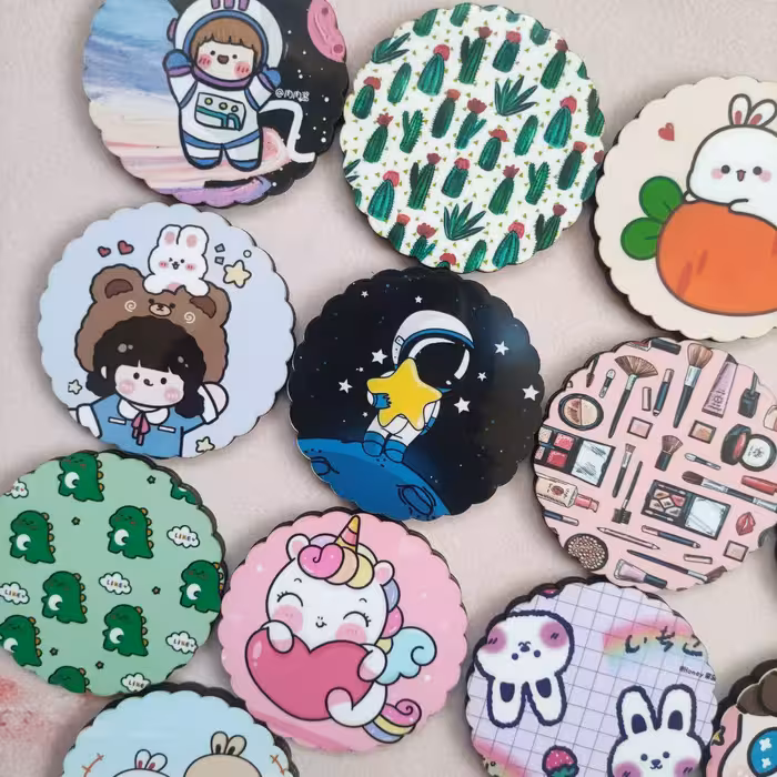 آیینه جیبی چوبی طرح فانتزی باکیفیت عالی آیینه چوبی 