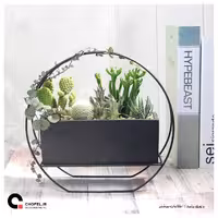 استند گلدان رومیزی ( چوب و فلز )