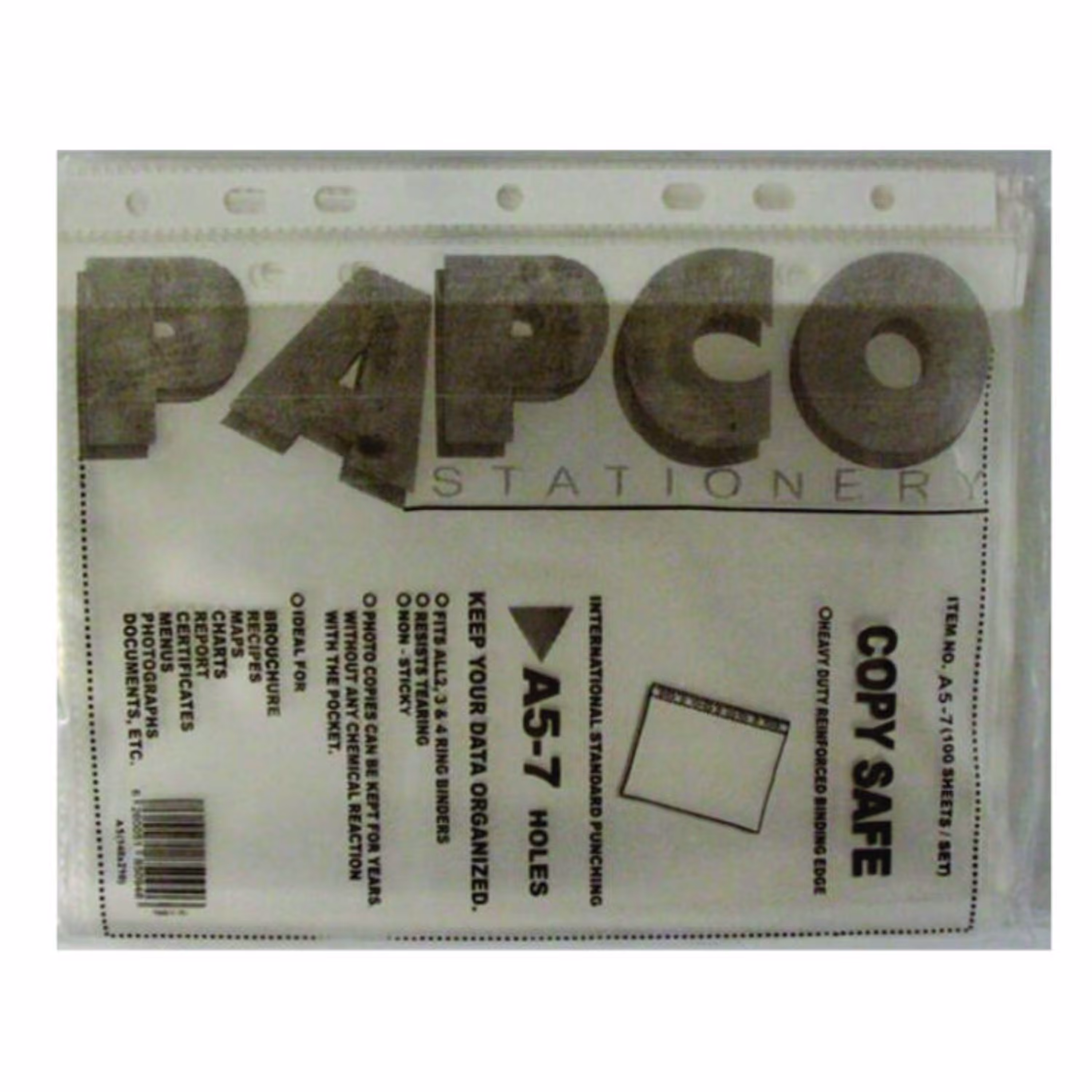 کاور پاپکو پوشه کیسه ای بی رنگ A5 بسته 100 عددی با کیفیت