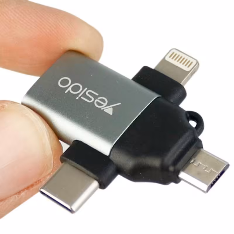 تبدیل USB به lihtening و  microUSB و TypC یسیدو 15