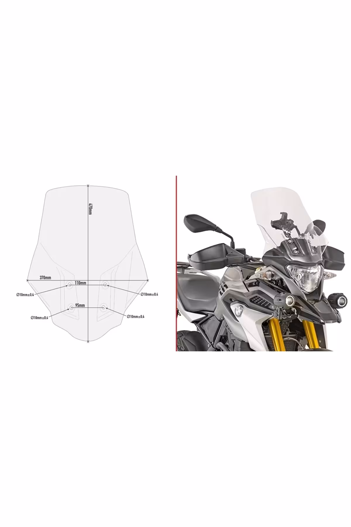 شیشه جلو موتورسیکلت پوشش باد D5126ST BMW G 310 GS 17 20 Givi