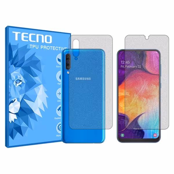 گلس صفحه نمایش و پشت گوشی سامسونگ Galaxy A50 مدل مات برند تکنو کد SS