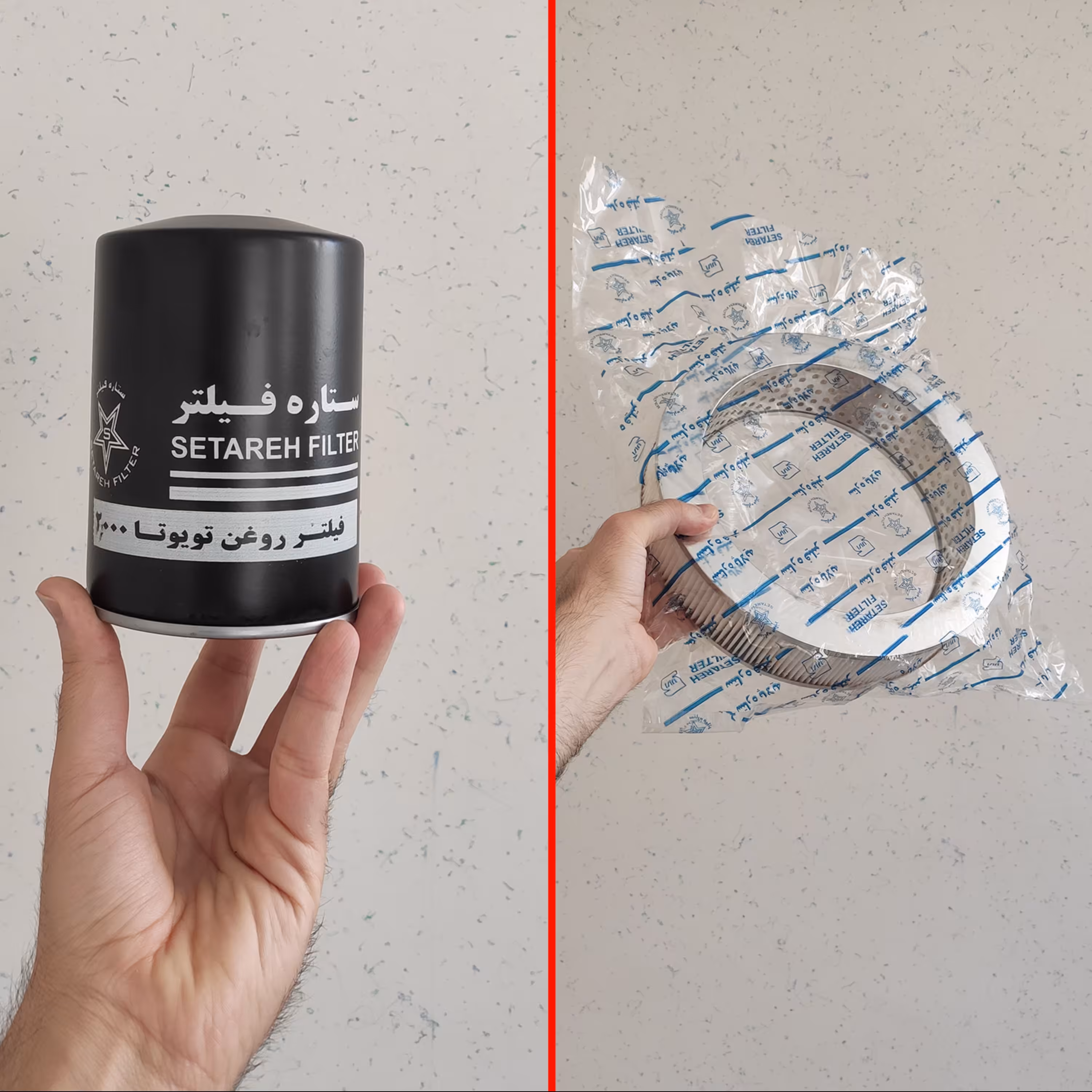 فیلتر روغن خودرو مدل soc204 به همراه فیلتر هوا مناسب برای خودرو پاترول