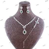 نیم ست نقره زنانه مدل زمرد AMT-N138
