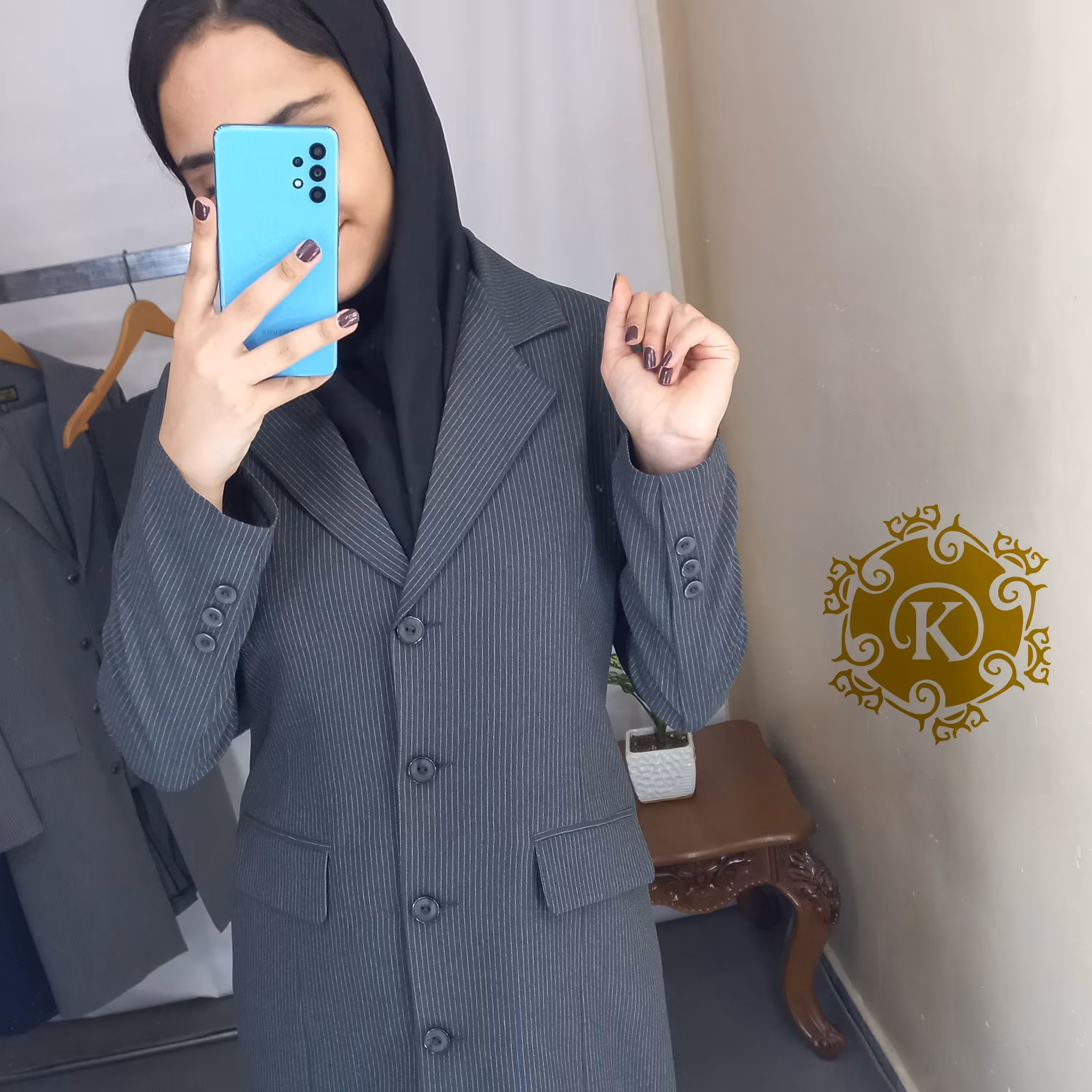 مانتو شلوار اداری پارچه دیپلمات نخ ترک
