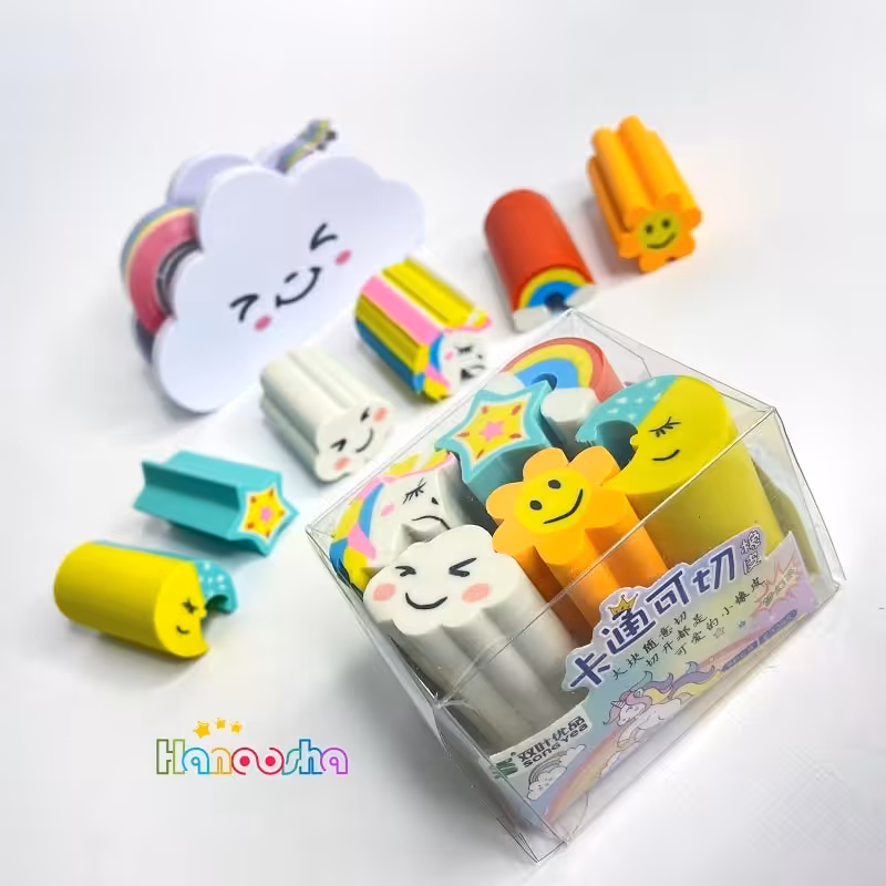 بسته 6 عددی پاک کن فانتزی بلند قابل برش طرح آسمان