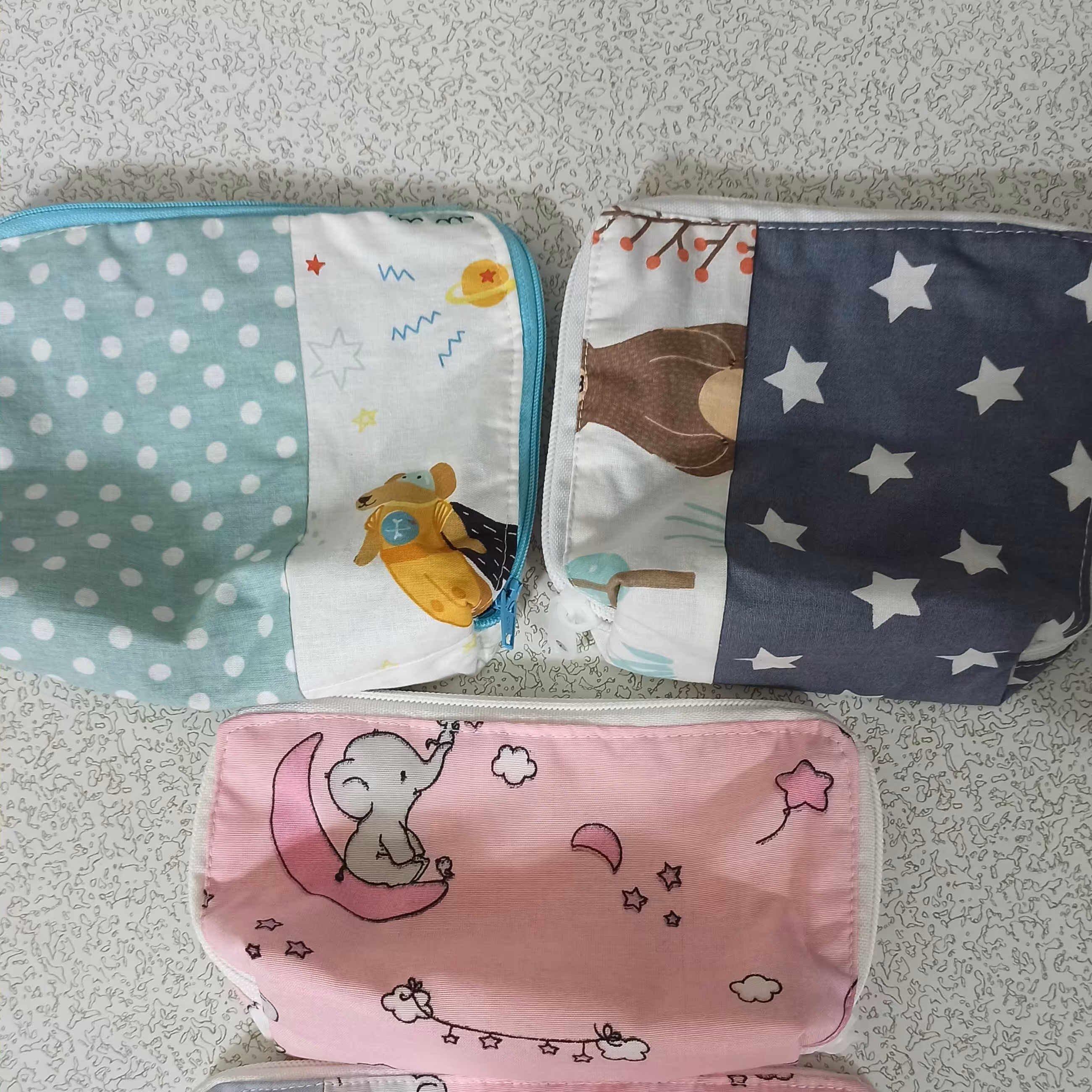 کیف لقمه پارچه ای زیپی مدرسه یا محل کار  سه لایه 