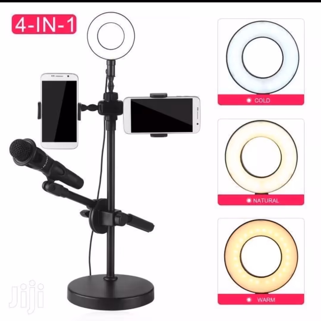 رینگ لایت همراه پایه میکروفون