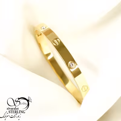 دستبند کارتیر بنگل نگین دار برند استیل کد10314