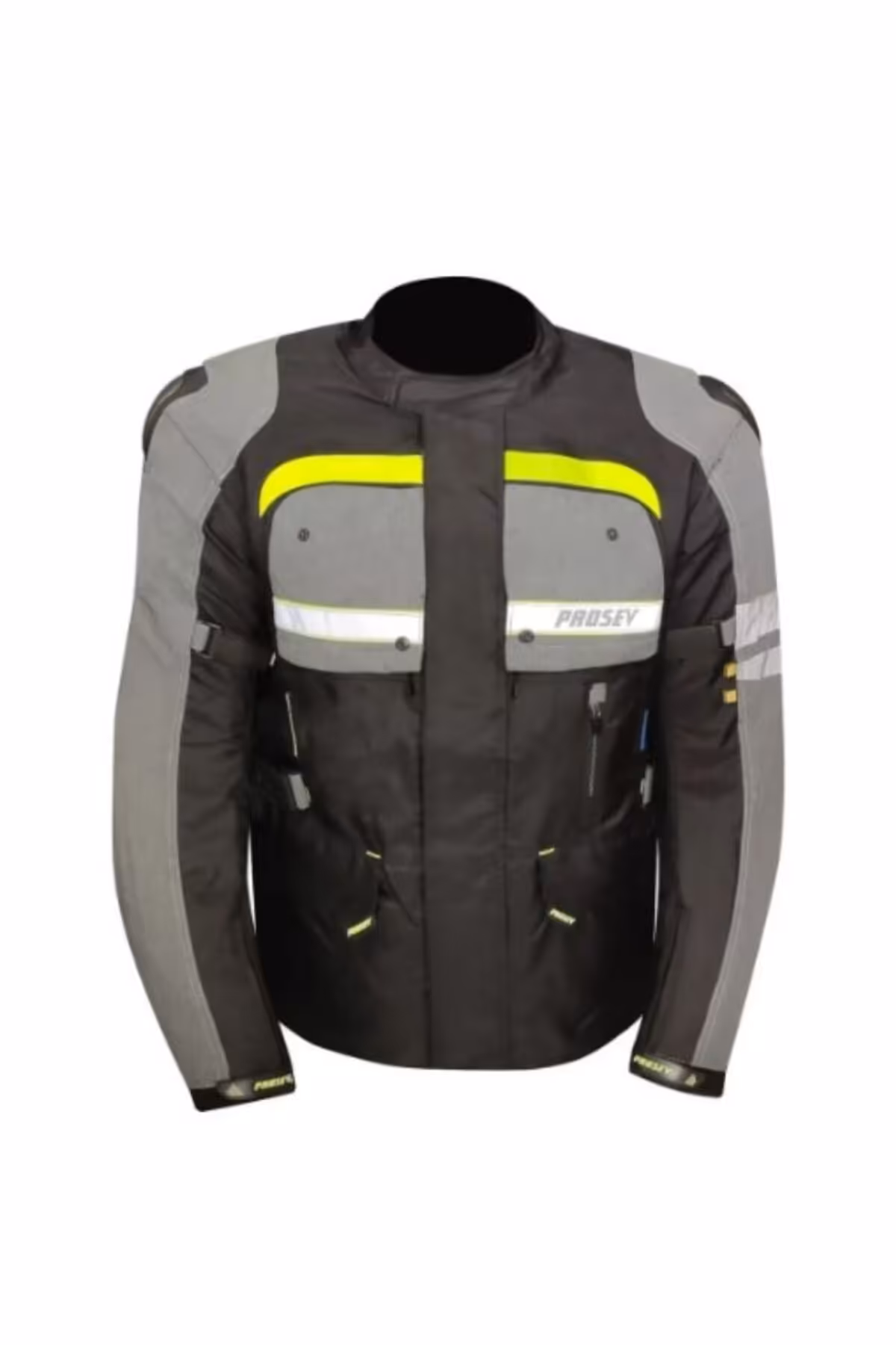 کاپشن موتورسوار مردانه کت موتور سیکلت 4 فصل کامل محافظت شده MAXDURA 600 D FABRIC TOURING ENGINE MONT YELLOW ebakbak
