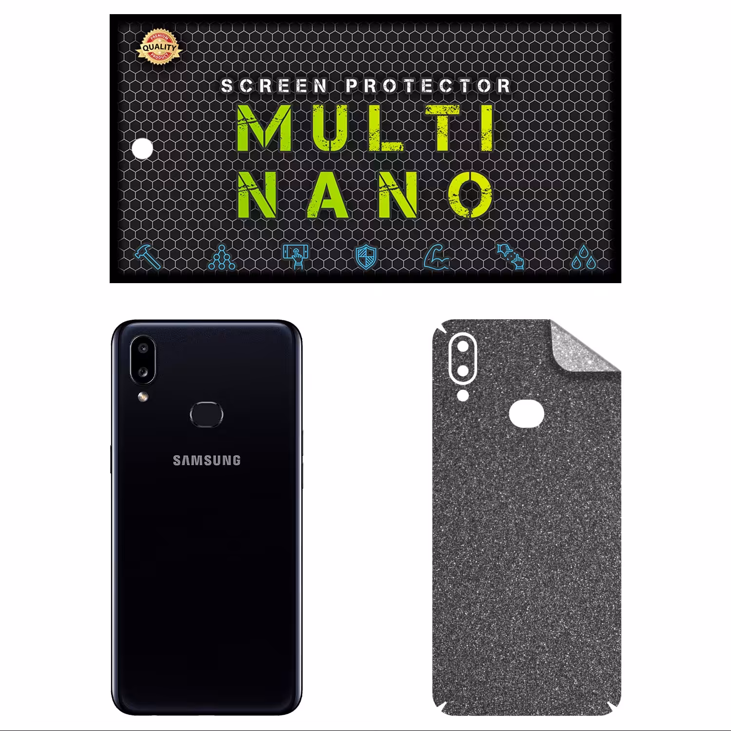 برچسب پوششی MultiNano مدل X-F1G برای پشت موبایل سامسونگ A10s