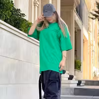 تی شرت لانگ ساده قد 80 سانتی سبز