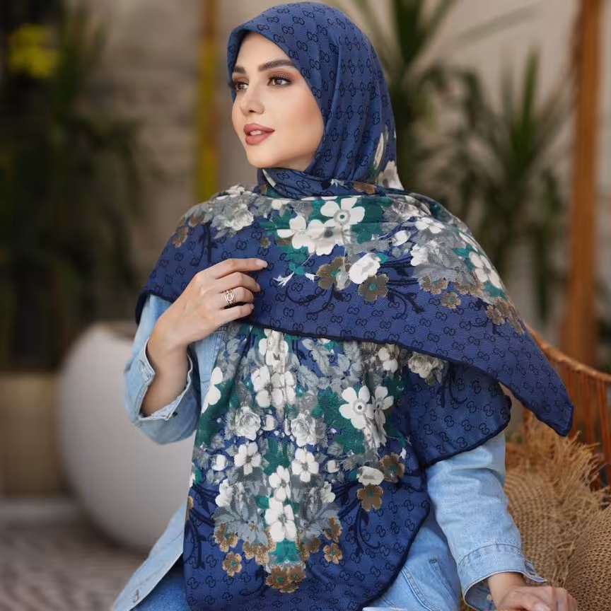 روسری نخی کشمیر پاییزه قواره بزرگ  
