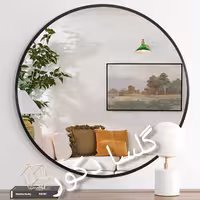 آینه گرد فلزی قطر 90 سانتی متر گلسادکور  (ارسال پسکرایه به خارج از شهر تهران)