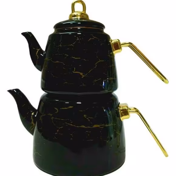 کتری قوری لعابی طرح ماربل