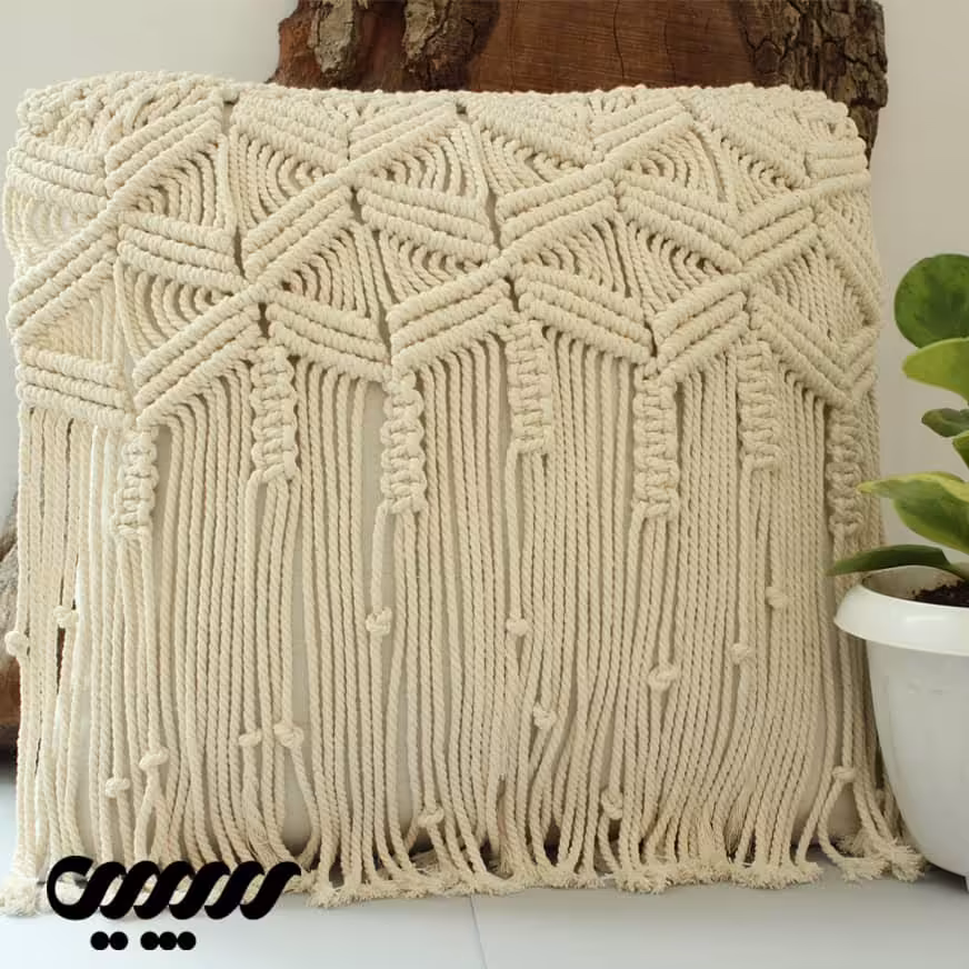 کوسن مکرومه بافی 01