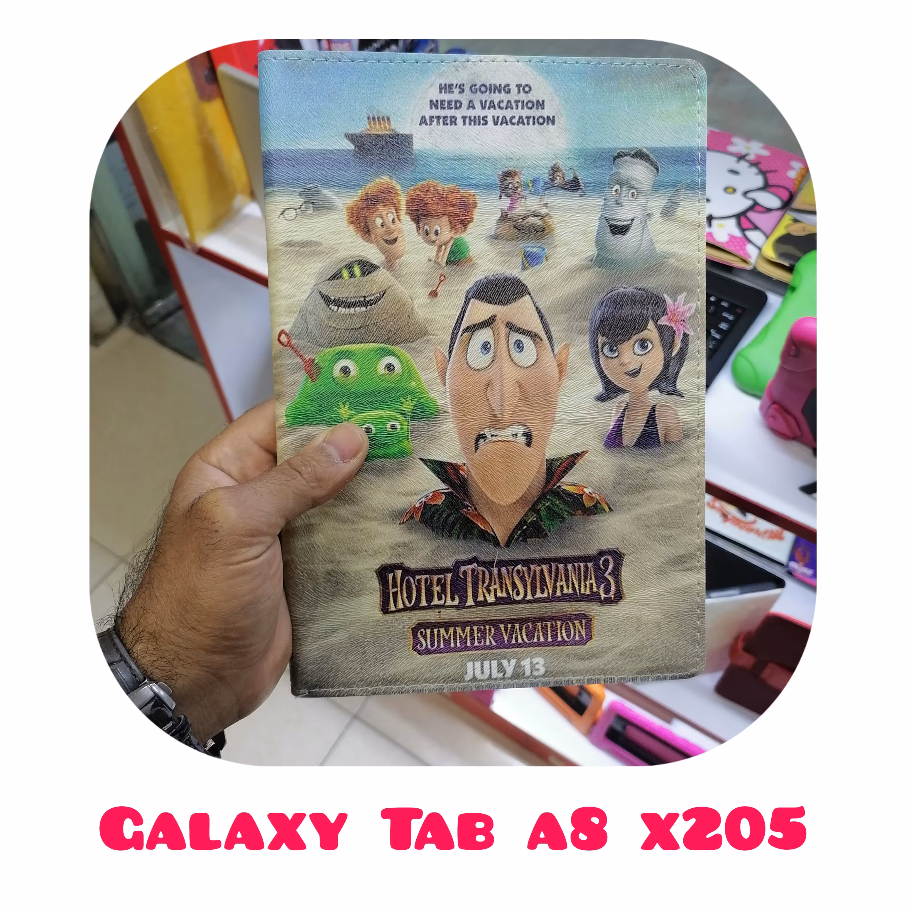 کیف کلاسوری طرحدار هتل ترانسیلوانیا مناسب تبلت سامسونگGalaxy tab a8 x205