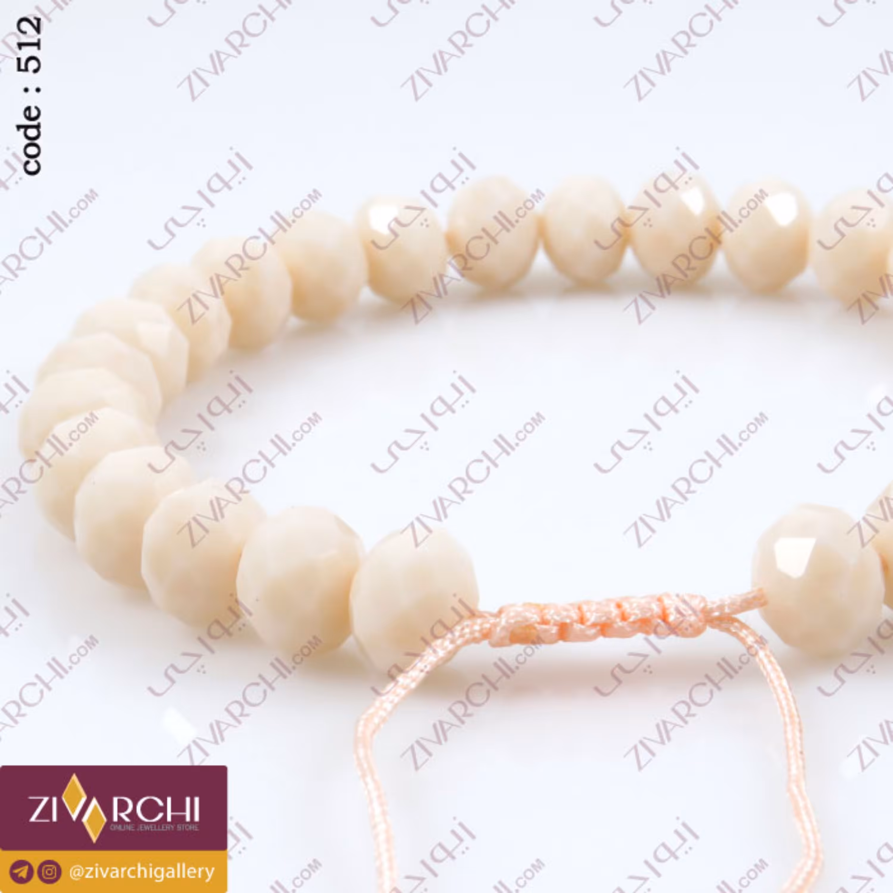 دستبند مهره ای کریستالی 512