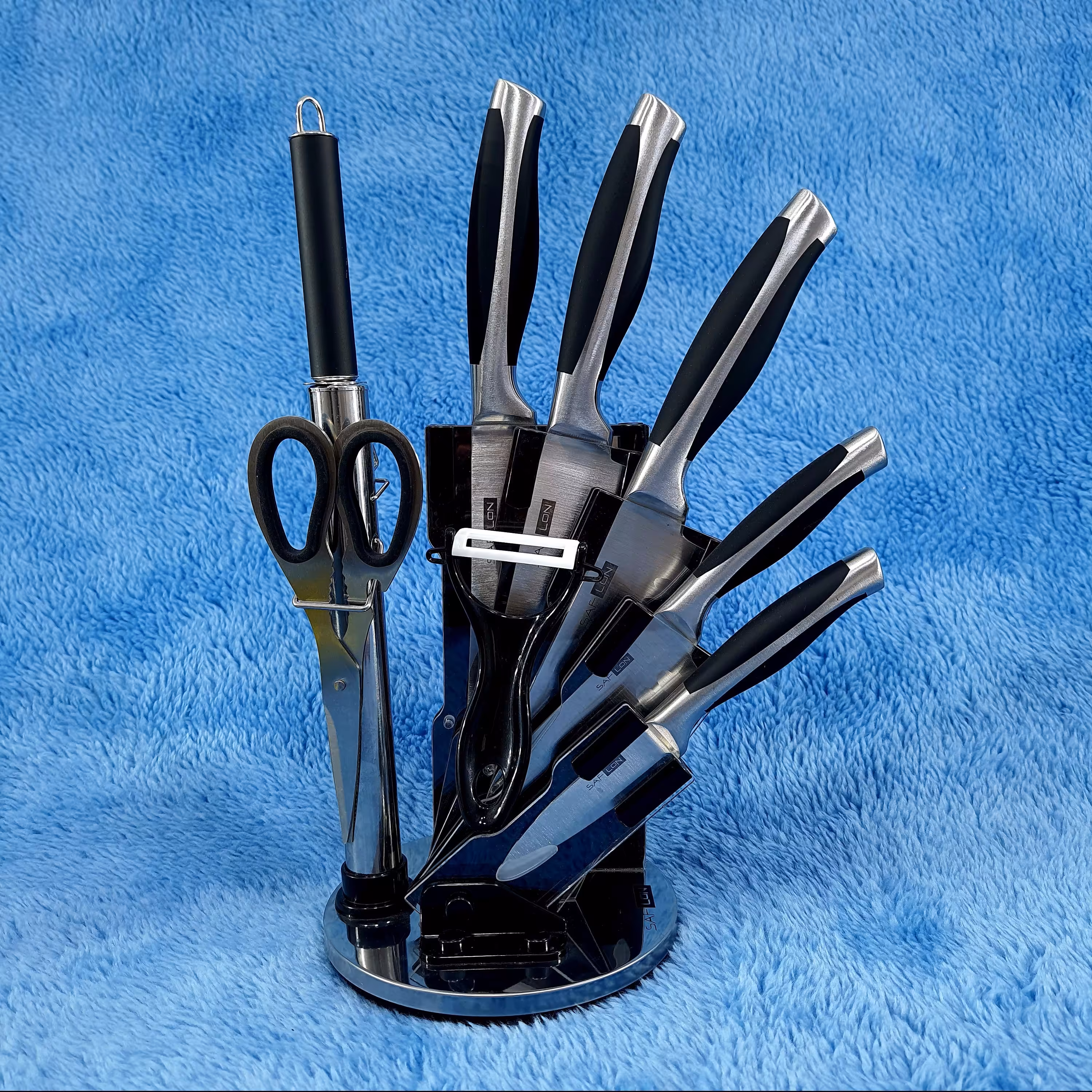 ست 9 پارچه کارد و ساطور سافلون مدل 004  SAFLON