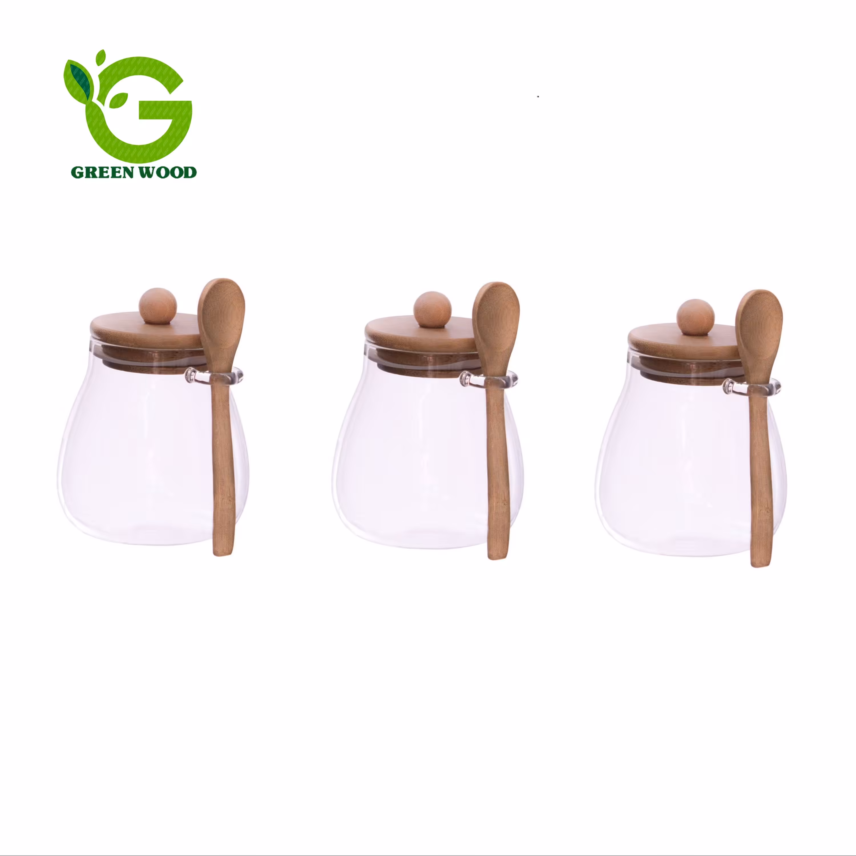 ست جا ادویه (بانکه) 3 عددی بامبو شیشه  مدل  H11.2D9.5 کد Gw90202005