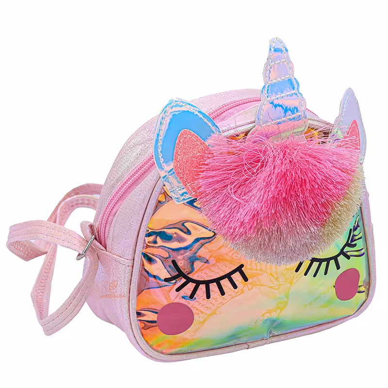 کیف فانتزی طرح یونی کورن شفاف صورتی