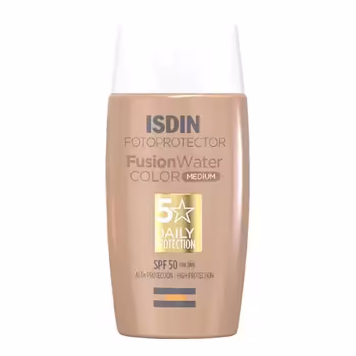 ضد آفتاب ایزدین مدل فیوژن واتر رنگی مدیوم ISDIN fotoprotector fusion water MEDIUM