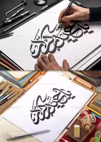 وکتور تایپوگرافی یا حیدر کرار | گرافیک با طعم تربچه