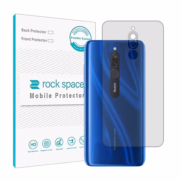 گلس محافظ پشت گوشی شیائومی Redmi 8 مدل نانو هیدروژل شفاف برند راک اسپیس کد11669S