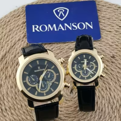 ست ساعت رومانسون بندچرمی مشکی