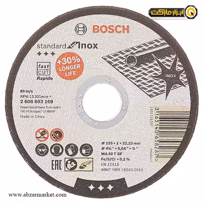 صفحه استیل بر مینی بوش 115x1 میلی متر