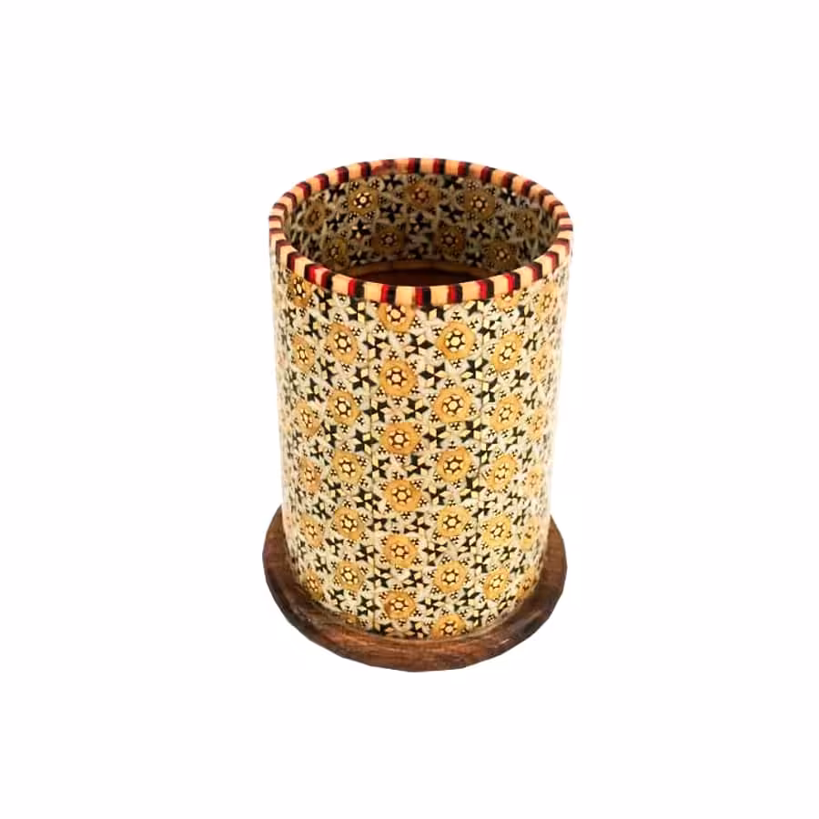 جاقلمی خاتم کاری مدل لیوانی سایز کوچک