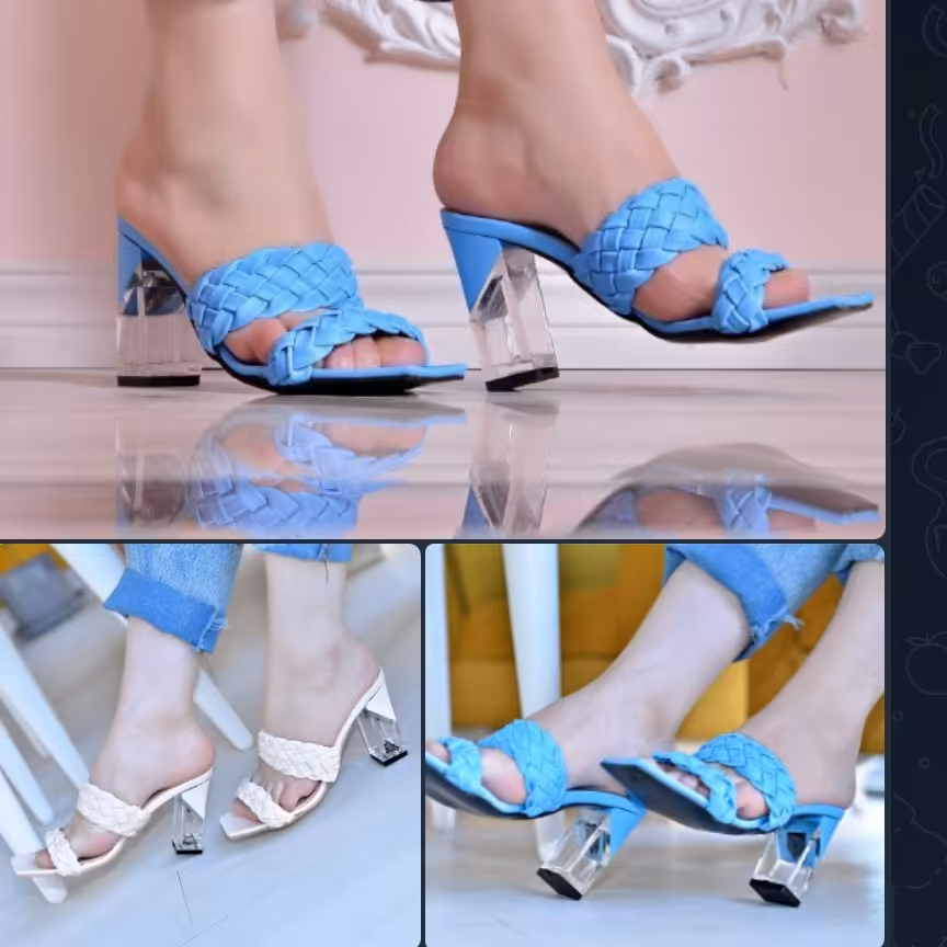 صندل مجلسی جلوباز ورنی پاشنه شیشه ای 6سانت تاسایز40 باکیفیت زیره دافوس
