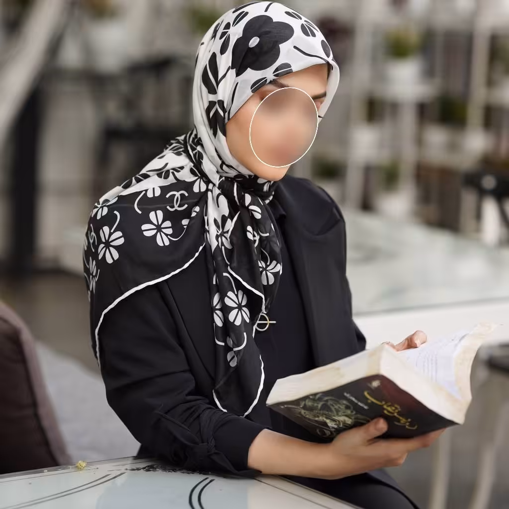 روسری اسپرت و روزمره نخی سفید و مشکی مناسب محرم رنبندی مختلف