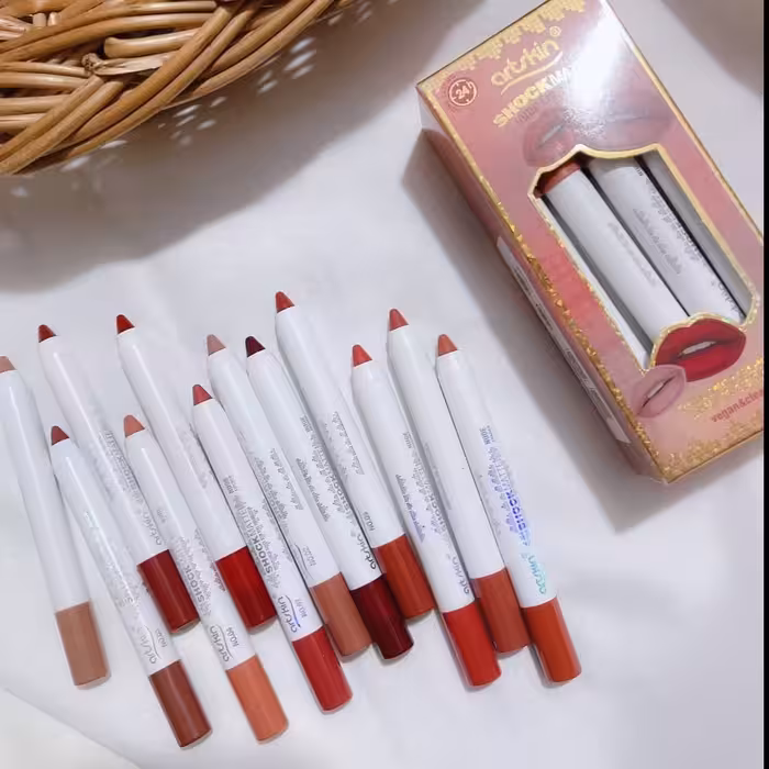 پک رژلب جامد مدادی 12 عددی برند آرت اسکین